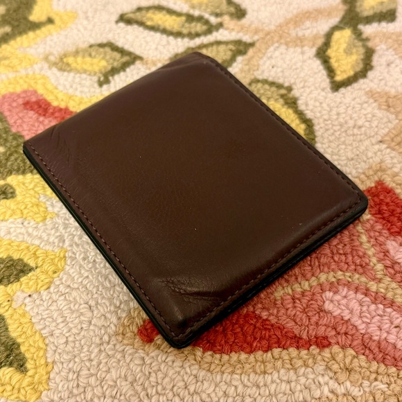 COACH Unisex Dark Brown Pebbled- Textured Leather Bifold Compact Wallet - Picture 6 of 16